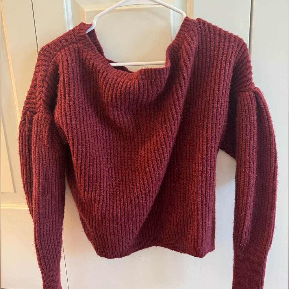 American Eagle Outfitters Red Cowl Neck Sweater